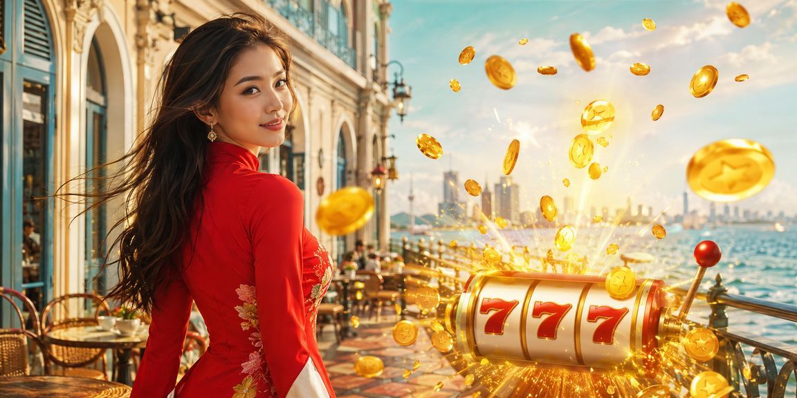 Người chơi Slot game Jackpot tại TP Hồ Chí Minh trong trang phục áo dài truyền thống